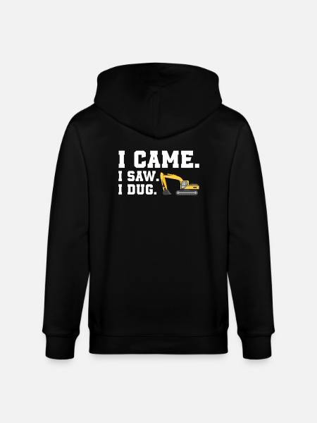 Funny Excavator Lovers Shirt - Stanley/Stella CULTIVATOR Unisex Organic Hooded Jacket - black