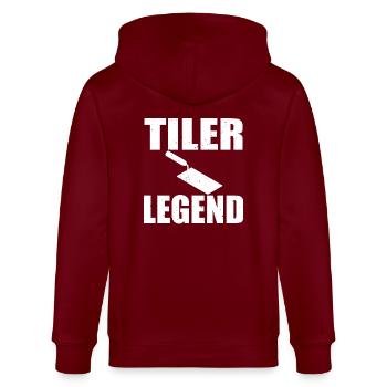 Tiler legend - Stanley/Stella CULTIVATOR  Unisex Organic Hooded Jacket - burgundy - Back - Anna (173cm)