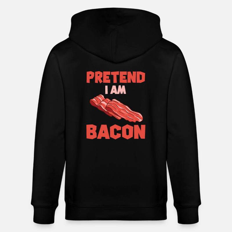 Funny Bacon Gift - Stanley/Stella CULTIVATOR  Unisex Organic Hooded Jacket - black