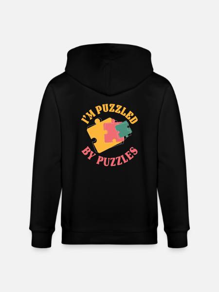 I'm confused by puzzles - Stanley/Stella CULTIVATOR  Unisex Organic Hooded Jacket - black