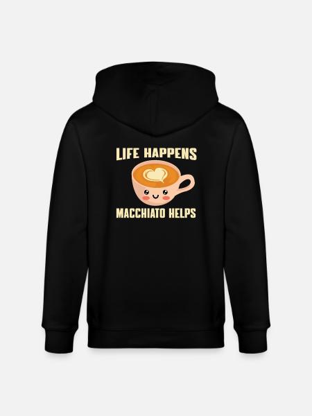 Great Macchiato Coffee Lover - Stanley/Stella CULTIVATOR Unisex Organic Hooded Jacket - black