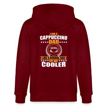 Cappuccino Papa Outfit Barista - Stanley/Stella CULTIVATOR  Unisex Organic Hooded Jacket - burgundy - Back - Anna (173cm)