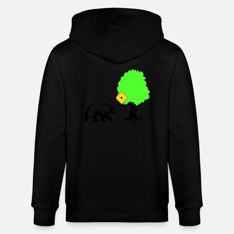 bär honig - Stanley/Stella Unisex Bio-Kapuzenjacke CULTIVATOR  - Schwarz