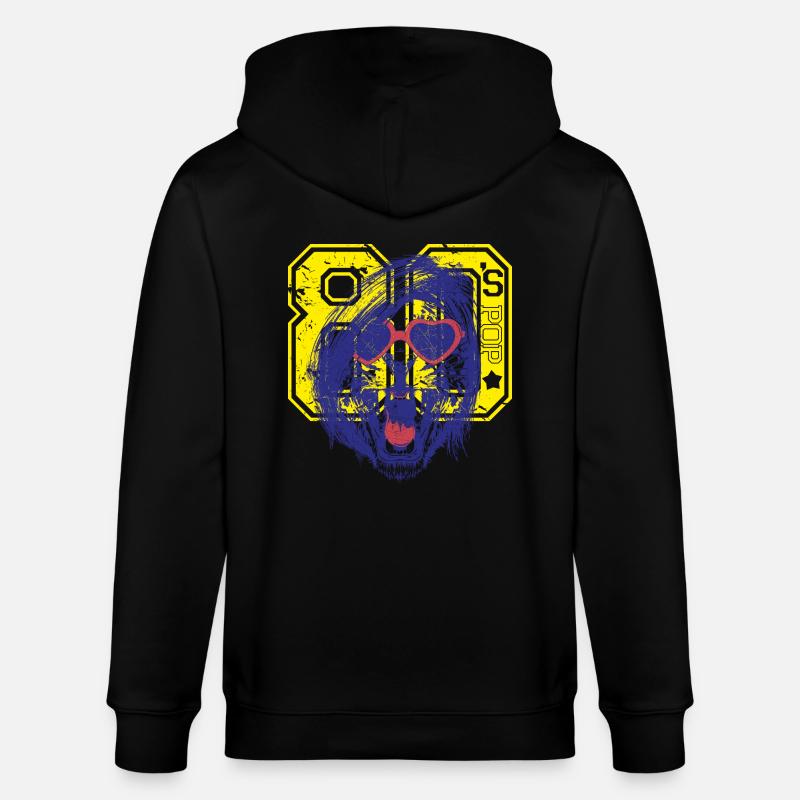 Leopard 80's - Veste à capuche bio CULTIVATOR Stanley/Stella Unisexe - noir