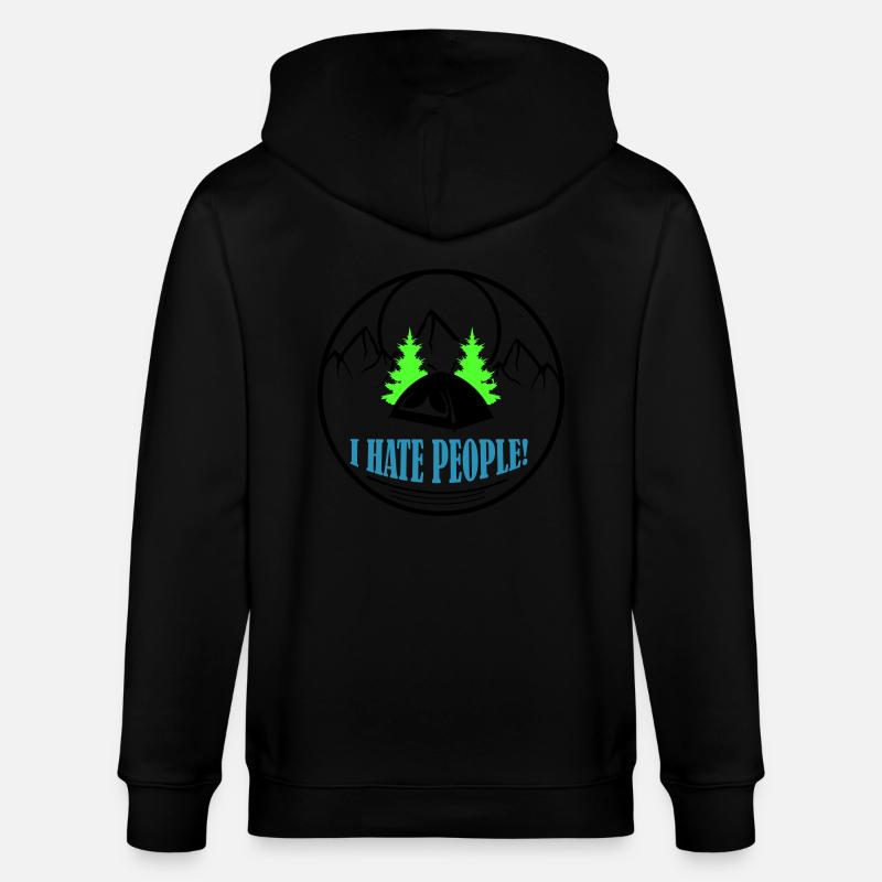 i hate people - Stanley/Stella Unisex Bio-Kapuzenjacke CULTIVATOR  - Schwarz