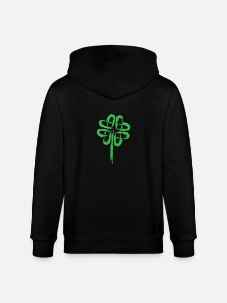 Shamrock symbol Celtic symbols - Stanley/Stella CULTIVATOR Unisex Organic Hooded Jacket - black