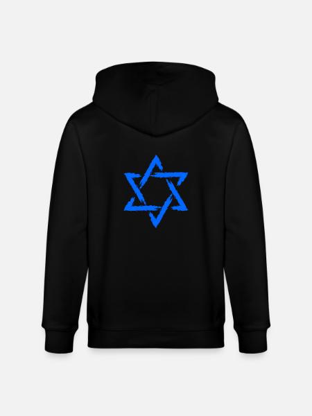 Davidstern Symbol Blau Stern - Stanley/Stella Unisex Bio-Kapuzenjacke CULTIVATOR - Schwarz