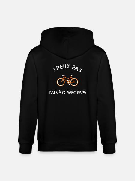 je peux pas j'ai vélo avec papa - Veste à capuche bio CULTIVATOR Stanley/Stella Unisexe - noir