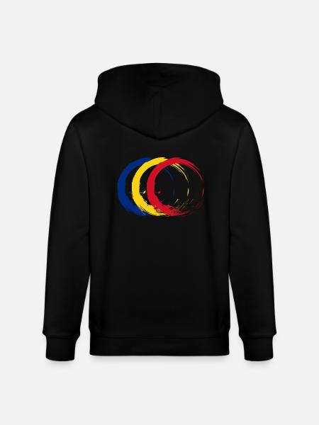 Flag of Romania - Stanley/Stella CULTIVATOR  Unisex Organic Hooded Jacket - black