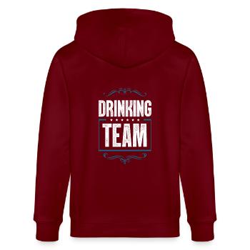 Drinking Crew - Stanley/Stella Unisex Bio-Kapuzenjacke CULTIVATOR  - Burgunderrot - Hinten - Anna (173cm)