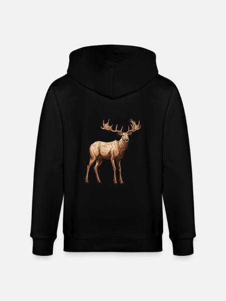 Moose Animal - Stanley/Stella CULTIVATOR Unisex Organic Hooded Jacket - black