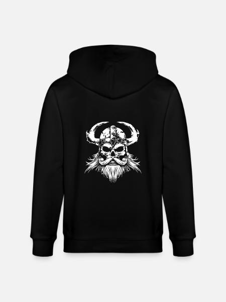 Viking Skeleton - Stanley/Stella CULTIVATOR Unisex Organic Hooded Jacket - black
