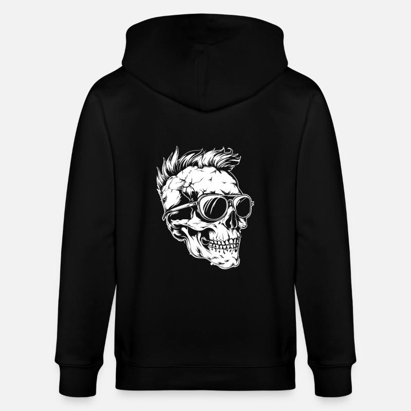Crâne punk - Veste à capuche bio CULTIVATOR Stanley/Stella Unisexe - noir