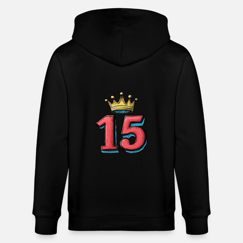 Couronne à 15 chiffres - Veste à capuche bio CULTIVATOR Stanley/Stella Unisexe - noir