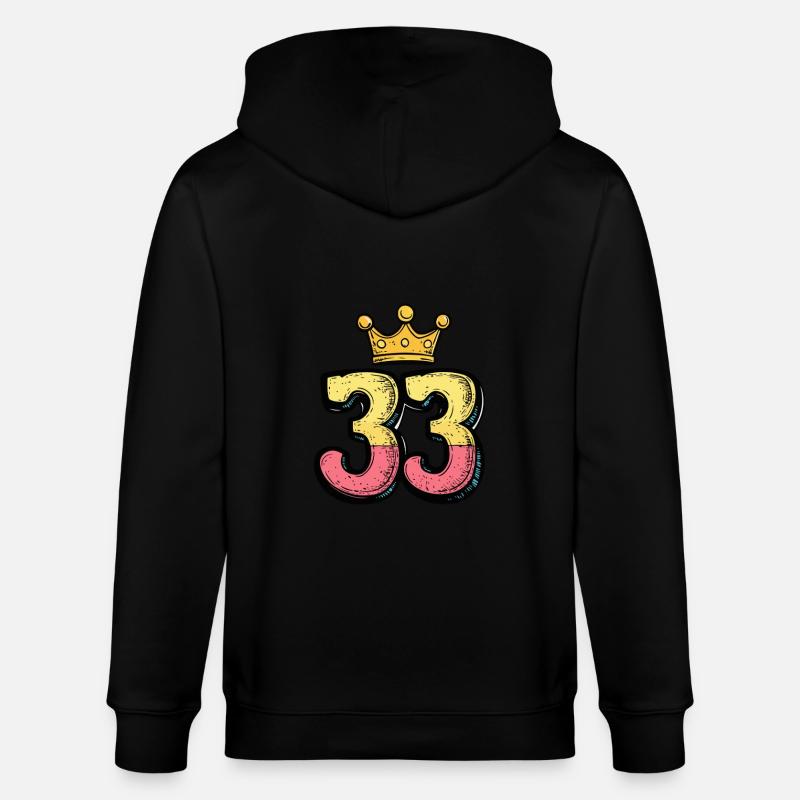 33 Nombre Couronne - Veste à capuche bio CULTIVATOR Stanley/Stella Unisexe - noir