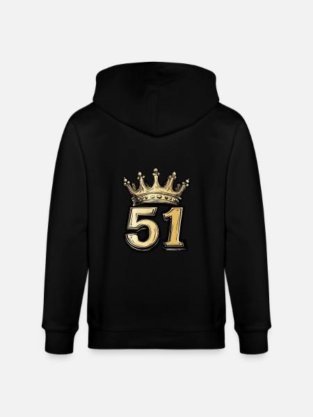 51 Zahl Krone - Stanley/Stella Unisex Bio-Kapuzenjacke CULTIVATOR - Schwarz