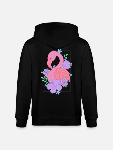 Flamingo Flower Flower - Stanley/Stella CULTIVATOR Unisex Organic Hooded Jacket - black