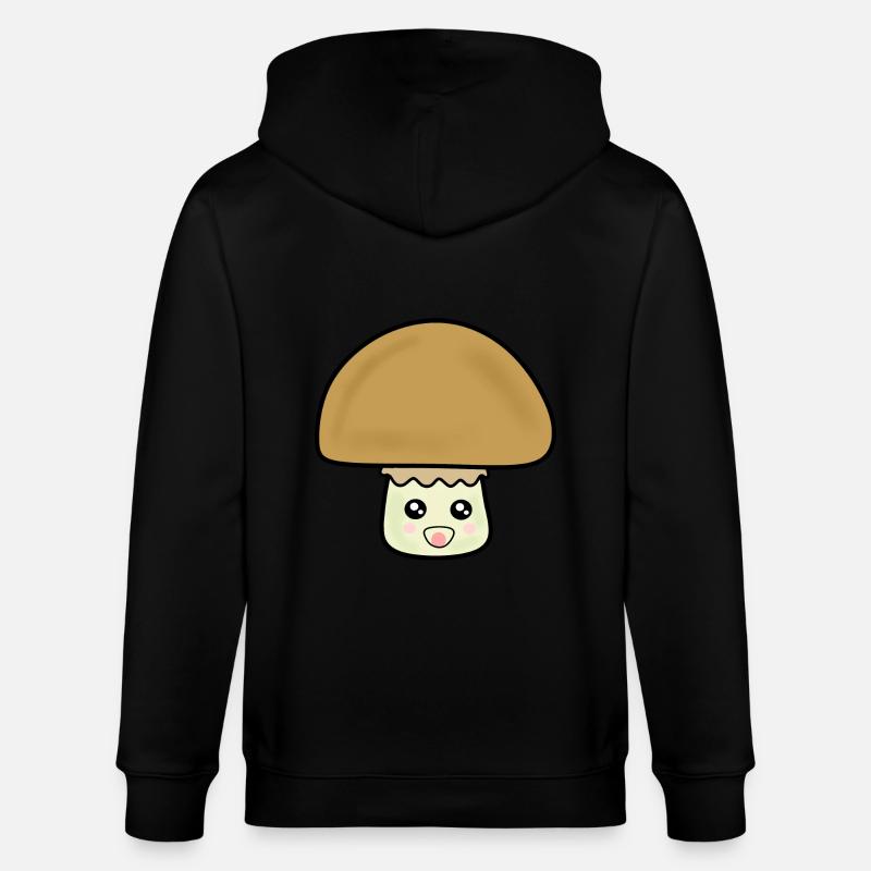 Champignon champignon mignon avec visage - Veste à capuche bio CULTIVATOR Stanley/Stella Unisexe - noir