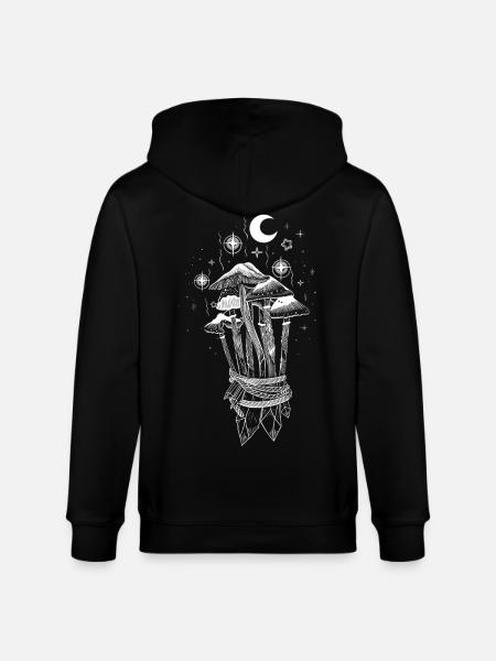 Mushrooms Magic Magic Mushrooms - Stanley/Stella CULTIVATOR  Unisex Organic Hooded Jacket - black