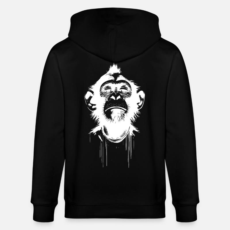 Monkey President - Stanley/Stella Unisex Bio-Kapuzenjacke CULTIVATOR  - Schwarz