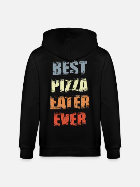 Funny Pizza Eater - Stanley/Stella CULTIVATOR Unisex Organic Hooded Jacket - black