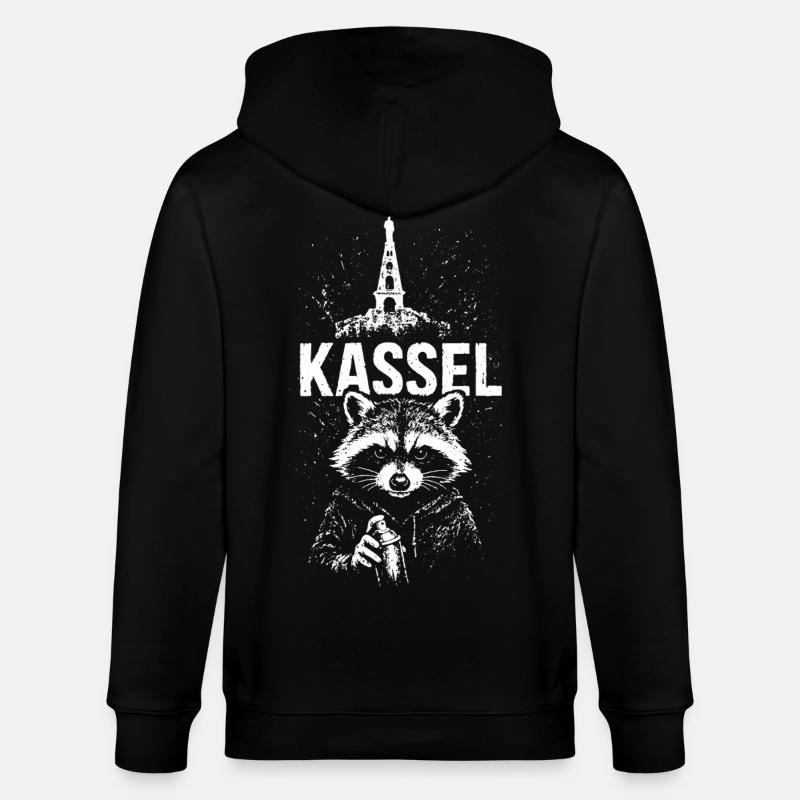 Kassel Herkules Waschbär Kassel - Stanley/Stella Unisex Bio-Kapuzenjacke CULTIVATOR  - Schwarz