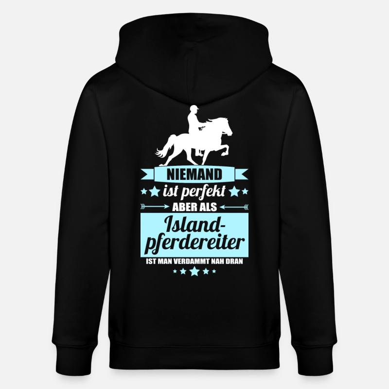 Islandpferdereiter - Stanley/Stella Unisex Bio-Kapuzenjacke CULTIVATOR  - Schwarz