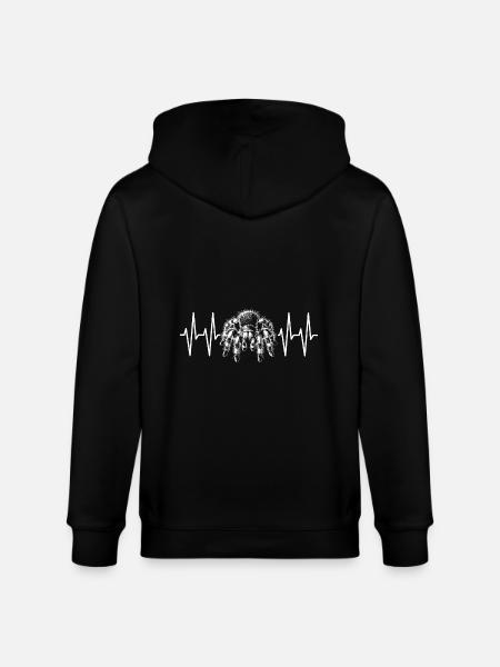 Tarantula Tarantula with Heart Line - Stanley/Stella CULTIVATOR Unisex Organic Hooded Jacket - black