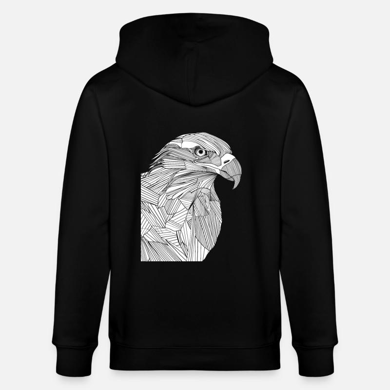 Linien Kunst Adler #eagle - Stanley/Stella Unisex Bio-Kapuzenjacke CULTIVATOR  - Schwarz