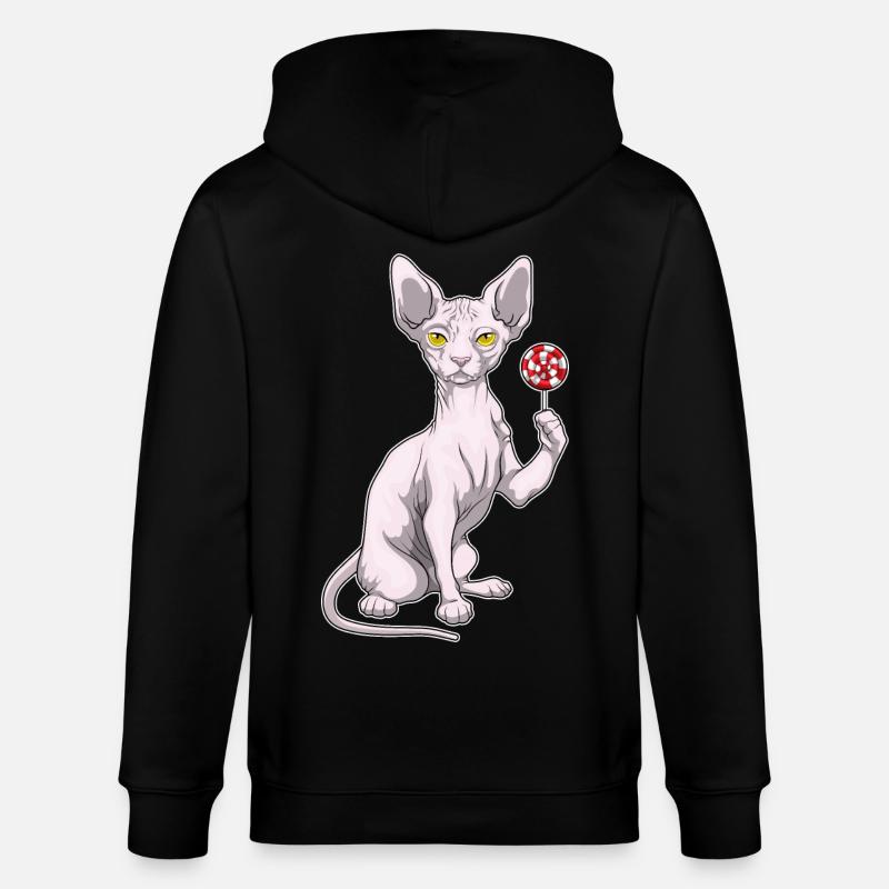 Sucette Chat Sphynx - Veste à capuche bio CULTIVATOR Stanley/Stella Unisexe - noir
