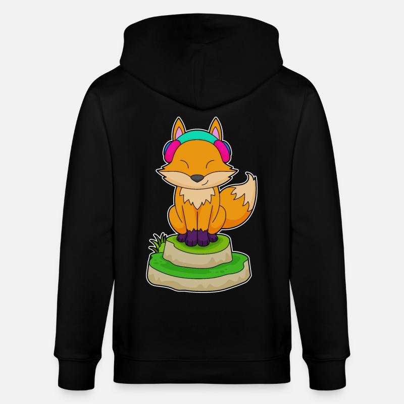 Fuchs Kopfhörer Musik - Stanley/Stella Unisex Bio-Kapuzenjacke CULTIVATOR  - Schwarz