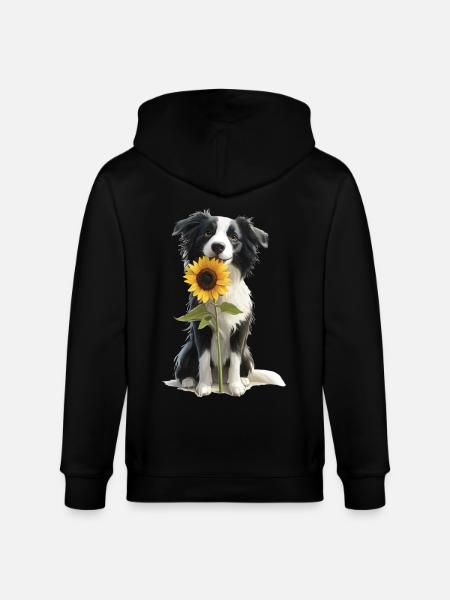 Border Collie - Stanley/Stella Unisex Bio-Kapuzenjacke CULTIVATOR  - Schwarz