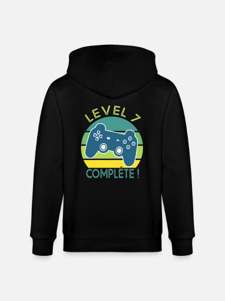 Level 7 Geschenk Geek Geburtstag 7 Jahre gamer - Stanley/Stella Unisex Bio-Kapuzenjacke CULTIVATOR  - Schwarz