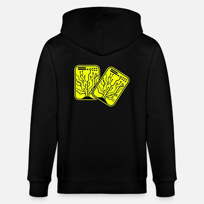 micro chip 2 - Stanley/Stella Unisex Bio-Kapuzenjacke CULTIVATOR  - Schwarz