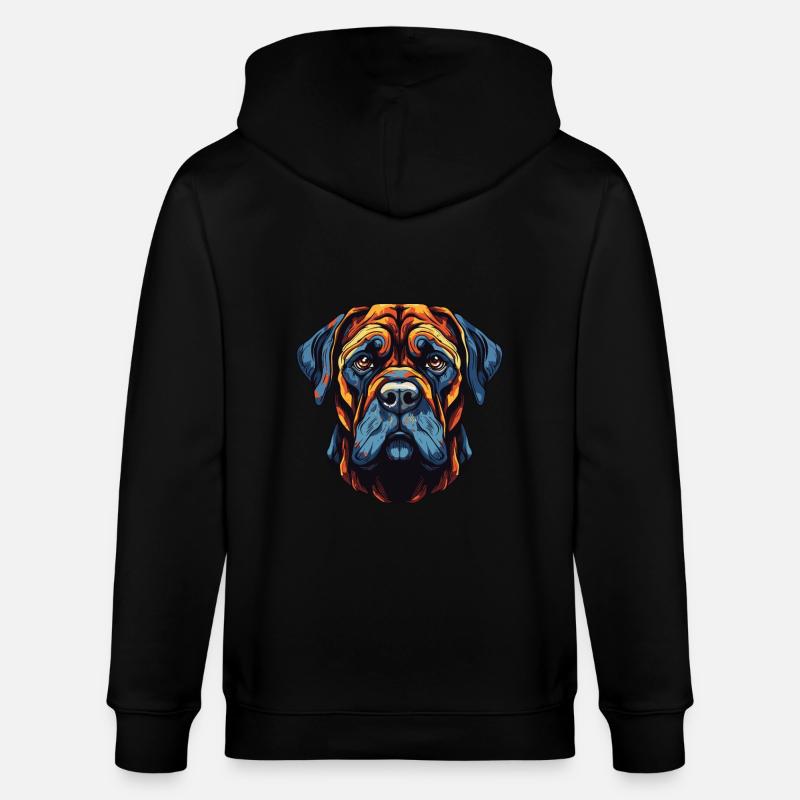 Portrait de chien Mastiff - Veste à capuche bio CULTIVATOR Stanley/Stella Unisexe - noir