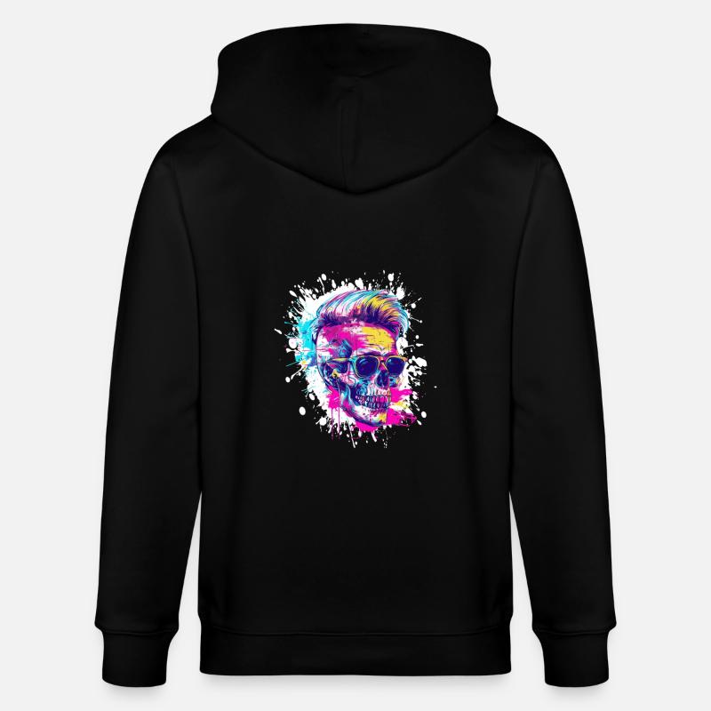 Crâne Party Techno - Veste à capuche bio CULTIVATOR Stanley/Stella Unisexe - noir