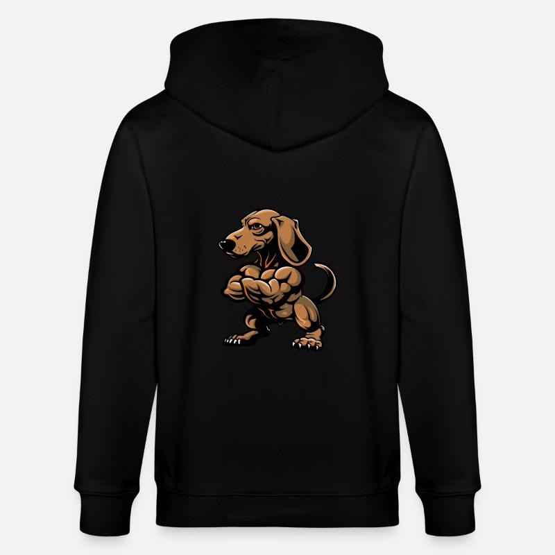 Teckel Chien Muscles Musculation Teckel - Veste à capuche bio CULTIVATOR Stanley/Stella Unisexe - noir