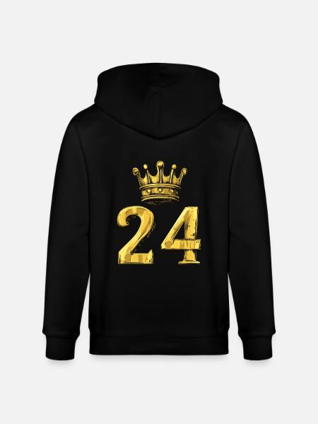 24 Number Crown - Stanley/Stella CULTIVATOR  Unisex Organic Hooded Jacket - black