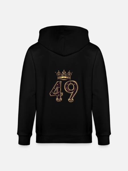 49 Number Krone - Stanley/Stella CULTIVATOR  Unisex Organic Hooded Jacket - black