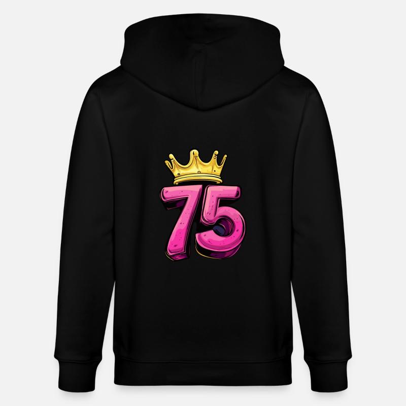 75 Numéro Jersey Couronne - Veste à capuche bio CULTIVATOR Stanley/Stella Unisexe - noir