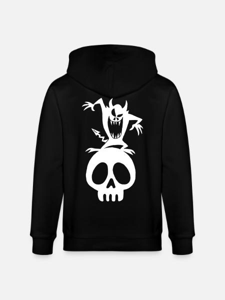 Skull and white demon - Stanley/Stella CULTIVATOR Unisex Organic Hooded Jacket - black