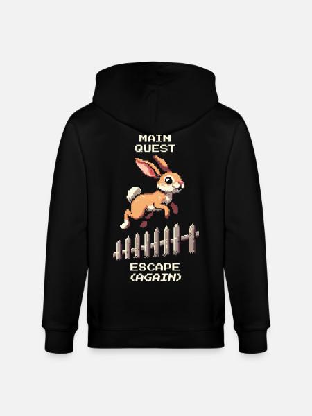 Main Quest Escape | Hasen Ausbruchswitz - Stanley/Stella Unisex Bio-Kapuzenjacke CULTIVATOR - Schwarz