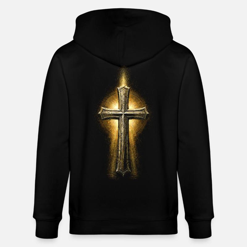 Chaplain, cleric, pastor - Stanley/Stella CULTIVATOR  Unisex Organic Hooded Jacket - black