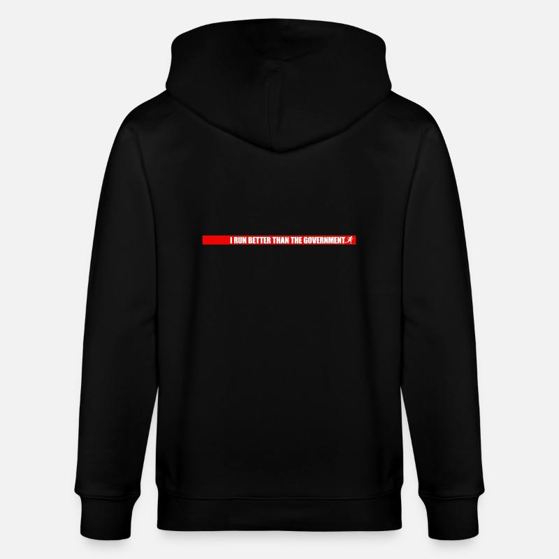 run better than government - Stanley/Stella Unisex Bio-Kapuzenjacke CULTIVATOR  - Schwarz