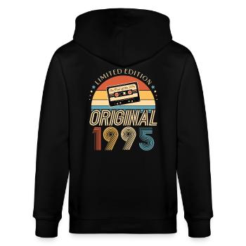 30th Birthday Original 1995 30 Years Old Gift - Stanley/Stella CULTIVATOR  Unisex Organic Hooded Jacket - black - Back - Anna (173cm)