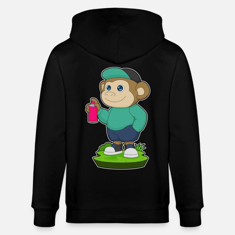 Spray de peintre singe - Veste à capuche bio CULTIVATOR Stanley/Stella Unisexe - noir
