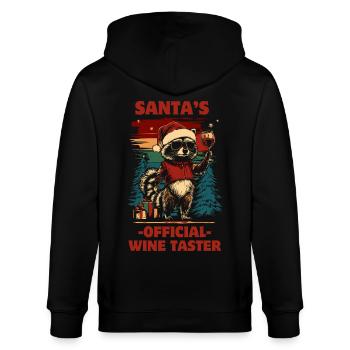 Christmas Wine Funny Saying Raccoon - Stanley/Stella CULTIVATOR  Unisex Organic Hooded Jacket - black - Back - Anna (173cm)