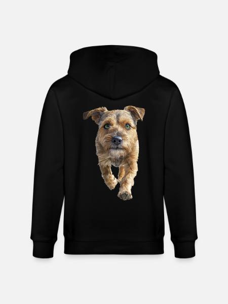 Border Terrier - Stanley/Stella Unisex Bio-Kapuzenjacke CULTIVATOR - Schwarz