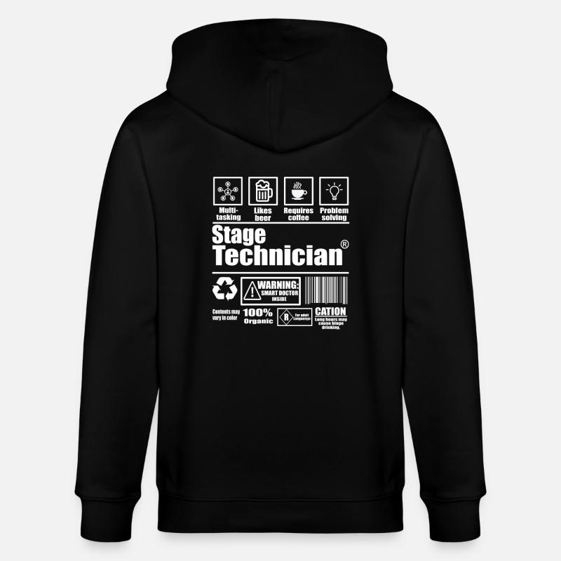 Technicien de scène - Veste à capuche bio CULTIVATOR Stanley/Stella Unisexe - noir