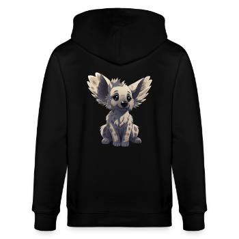 Hyena, Koala & Dog - Big Ears - Stanley/Stella CULTIVATOR  Unisex Organic Hooded Jacket - black - Back - Anna (173cm)